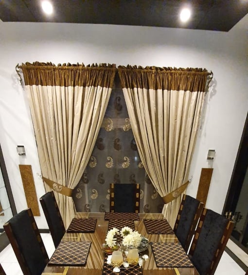 Silk curtains